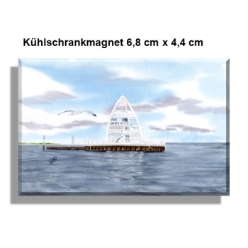 Kühlschrankmagnet  Aquarell Maritim Kunst Druck Kunstdruck Nordsee Juist Seezeichen Zitronenpresse  - Juist 11
